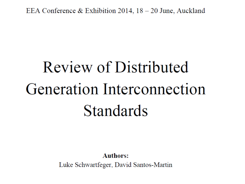Review of Distributed Generation Interconnection Standards ...